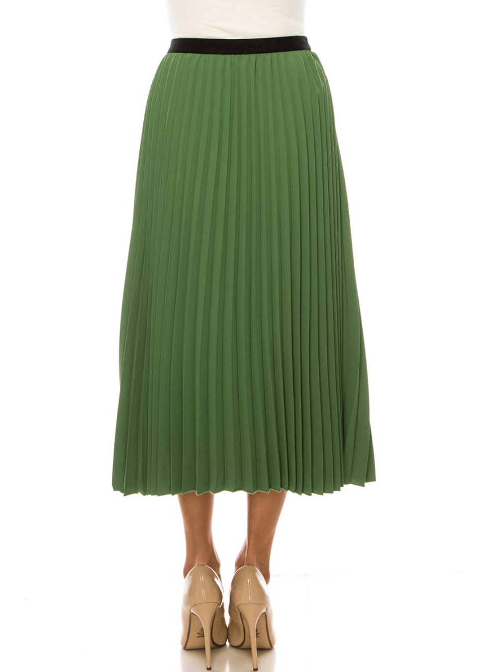 Classic Pleated Green Skirt | Modest Women Clothing - YAL New York